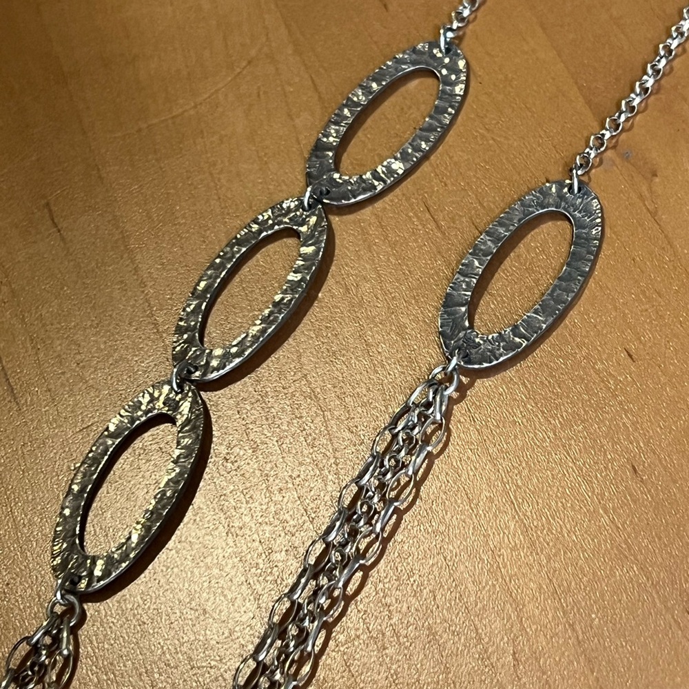 Silpada Textured Silver Oval Necklace